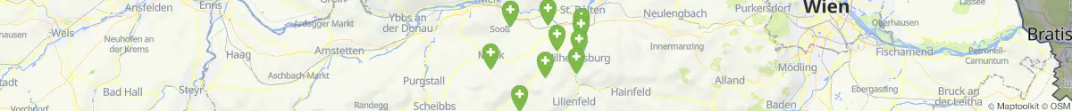 Kartenansicht für Apotheken-Notdienste in der Nähe von Bischofstetten (Melk, Niederösterreich)
